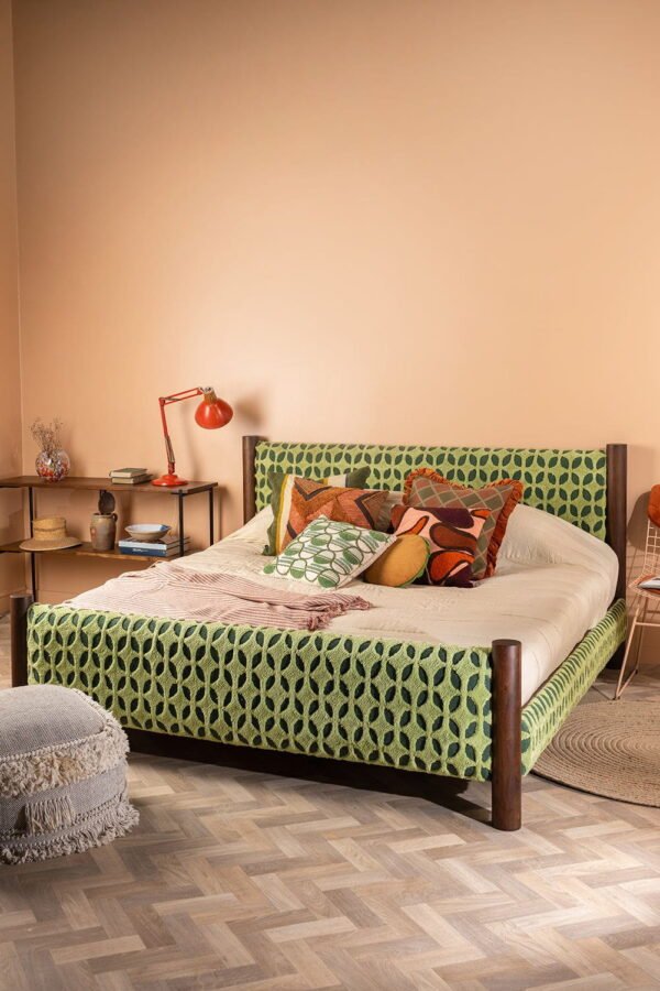 Artus Acacia Wood Super King Bed with Greenwich Upholstery - Image 9