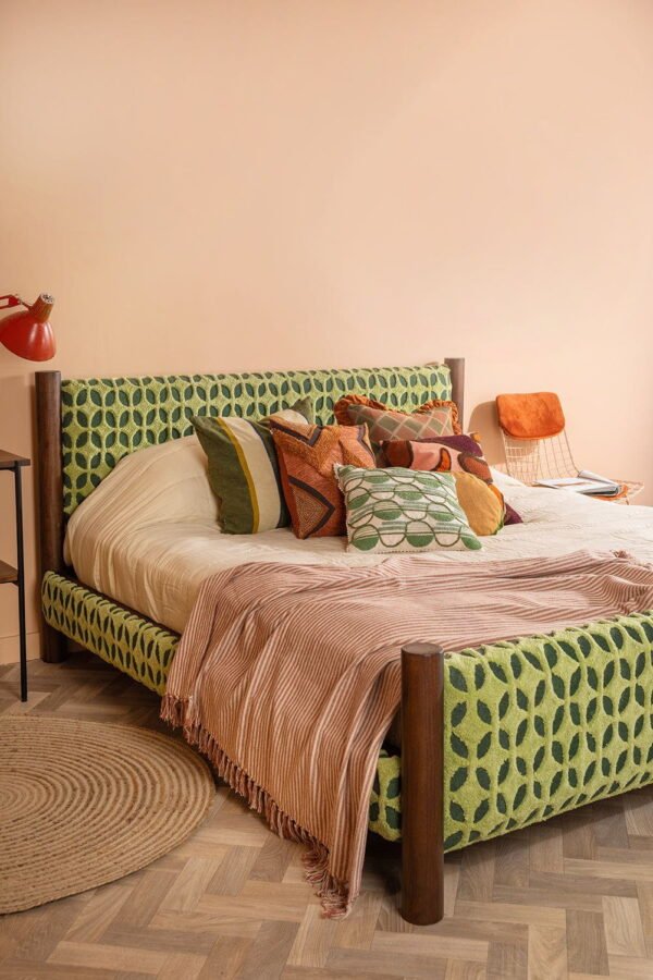 Artus Acacia Wood Super King Bed with Greenwich Upholstery - Image 2