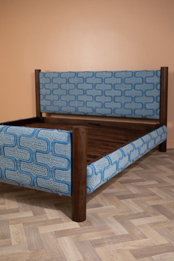 Artus Acacia Wood Super King Bed with Hudson Upholstery - Image 10