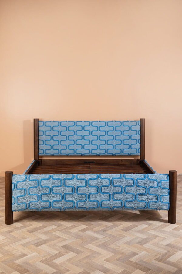 Artus Acacia Wood Super King Bed with Hudson Upholstery - Image 4
