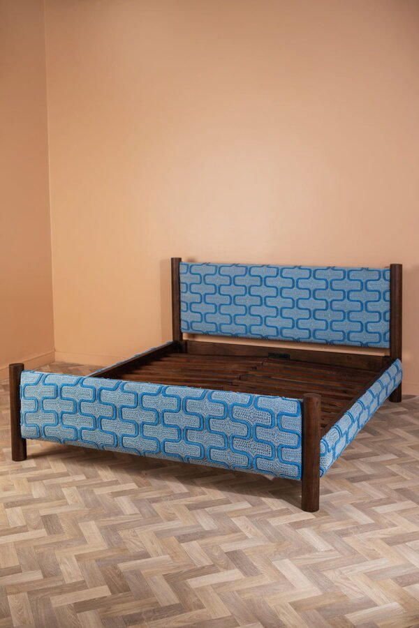 Artus Acacia Wood Super King Bed with Hudson Upholstery - Image 6