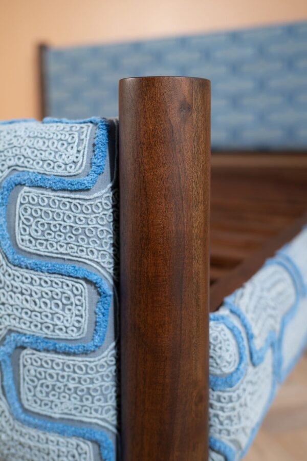 Artus Acacia Wood Super King Bed with Hudson Upholstery - Image 3