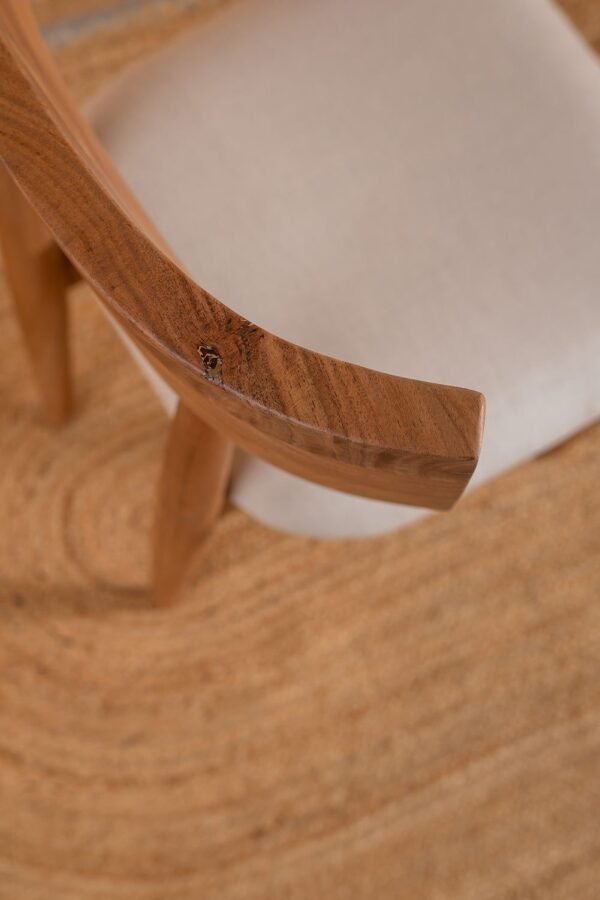 Cormac Acacia Wood Natural Finish Upholstered Dining Chair - Image 7