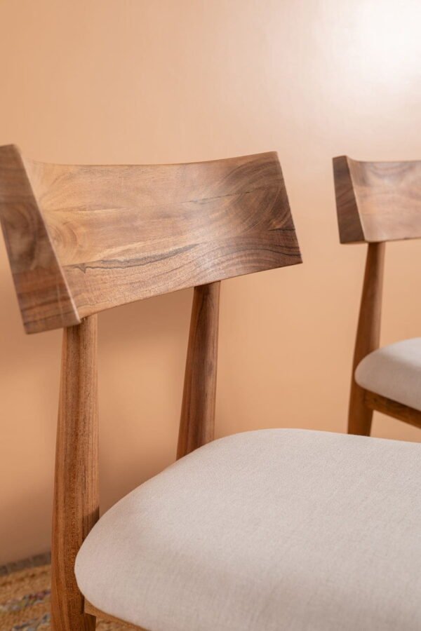 Cormac Acacia Wood Natural Finish Upholstered Dining Chair - Image 9