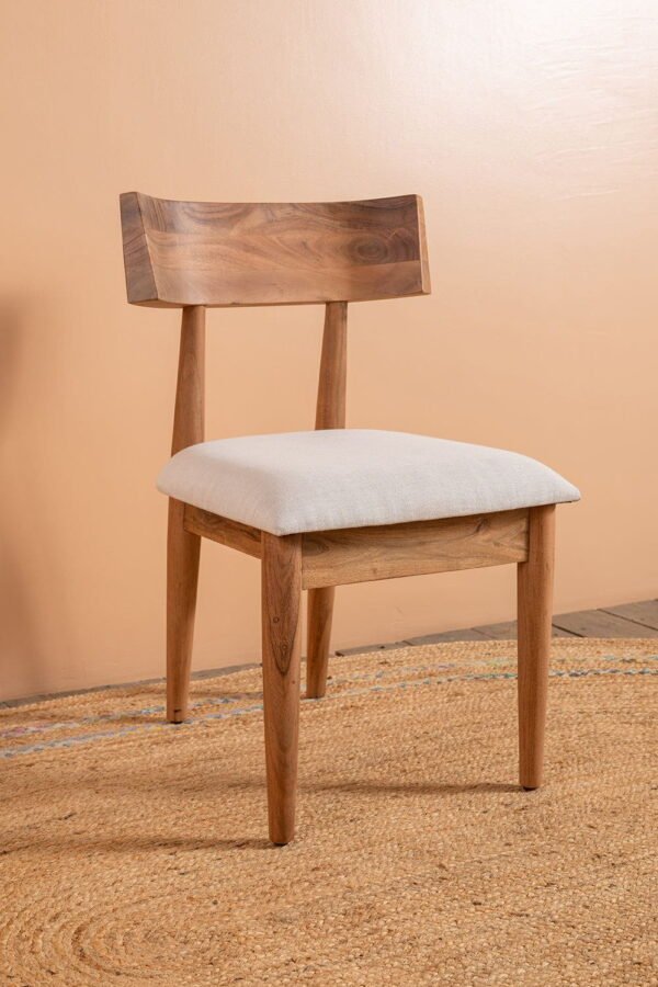 Cormac Acacia Wood Natural Finish Upholstered Dining Chair - Image 8