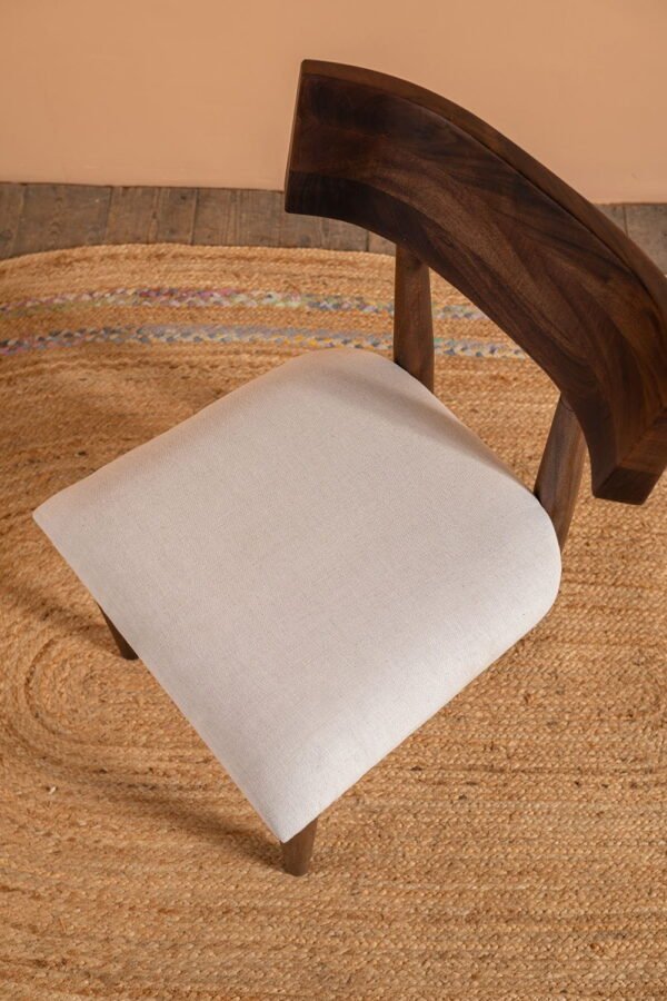Cormac Acacia Wood Vinegar Finish Upholstered Dining Chair - Image 7