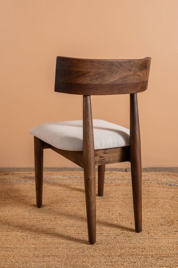 Cormac Acacia Wood Vinegar Finish Upholstered Dining Chair - Image 5