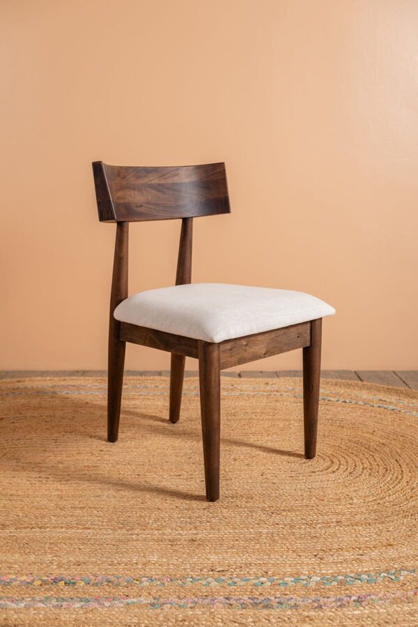 Cormac Acacia Wood Vinegar Finish Upholstered Dining Chair - Image 3