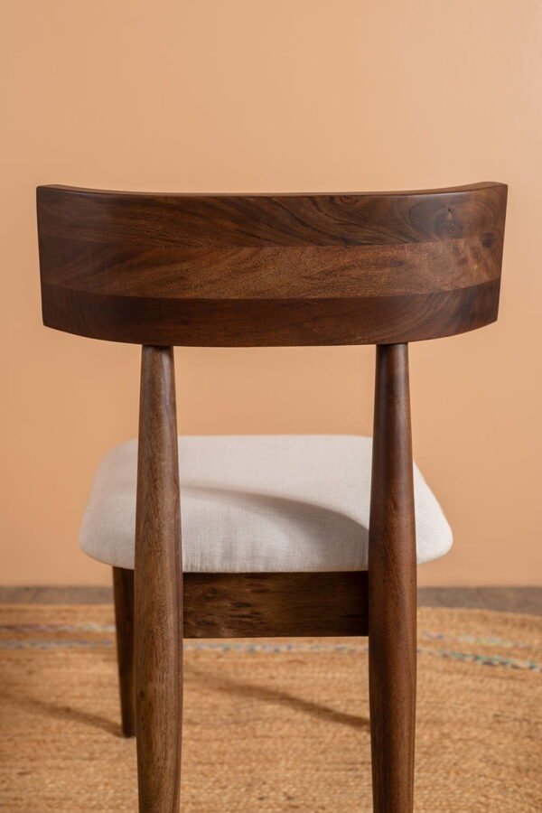 Cormac Acacia Wood Vinegar Finish Upholstered Dining Chair - Image 2