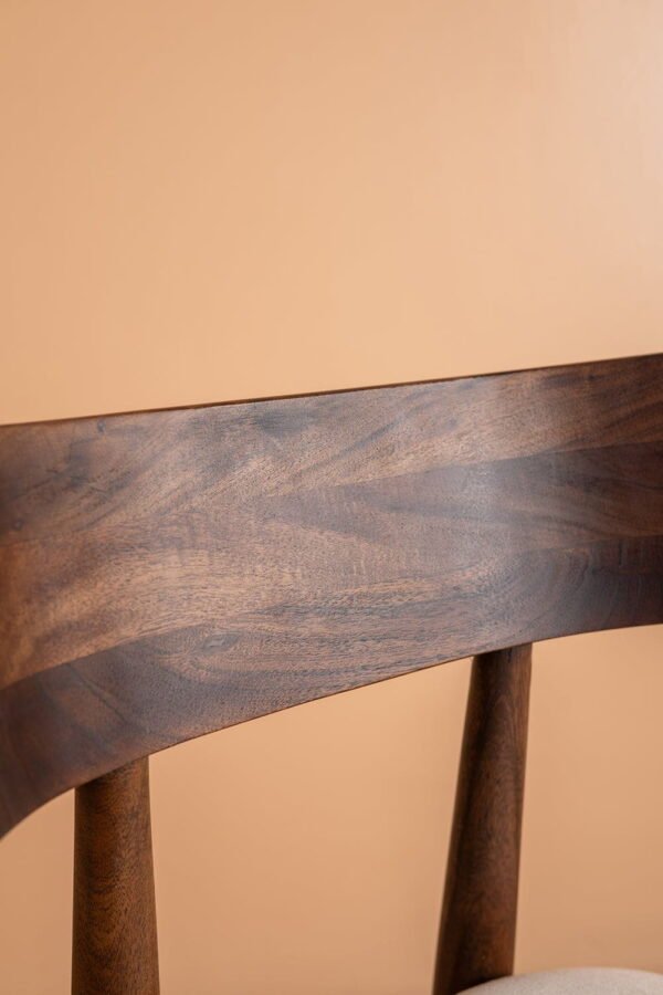 Cormac Acacia Wood Vinegar Finish Upholstered Dining Chair - Image 6