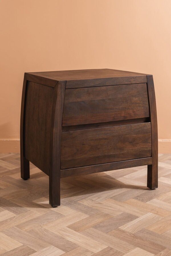 Ellroy Acacia Wood Drift Finish Bedside Table - Image 7