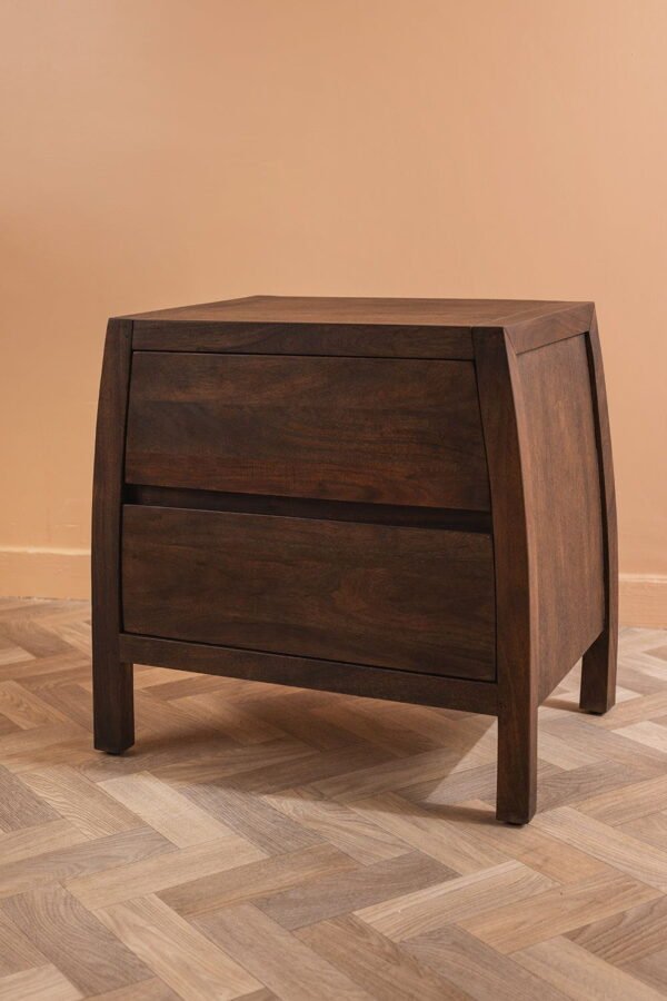 Ellroy Acacia Wood Drift Finish Bedside Table - Image 2