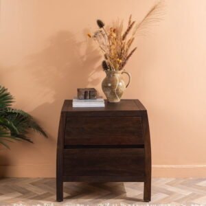 Ellroy Acacia Wood Drift Finish Bedside Table