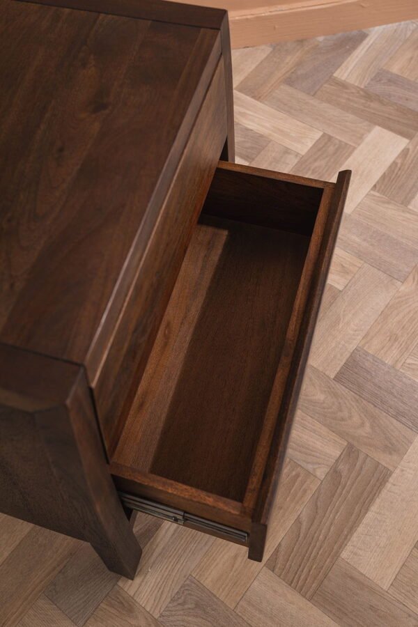 Ellroy Acacia Wood Drift Finish Bedside Table - Image 6