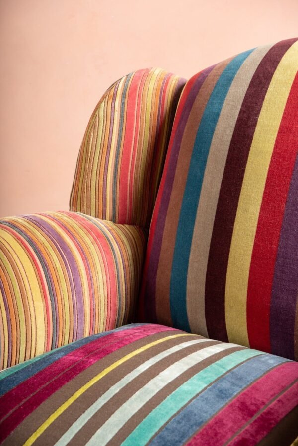 Fandango Striped Velvet Armchair - Image 2