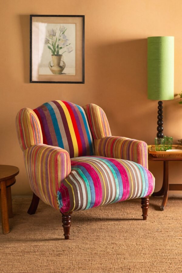 Fandango Striped Velvet Armchair