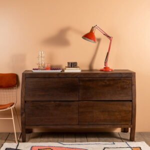 Ellroy Acacia Wood Drift Finish Chest of Drawers