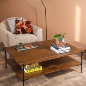 Conrad Acacia Wood Umber Finish Coffee Table