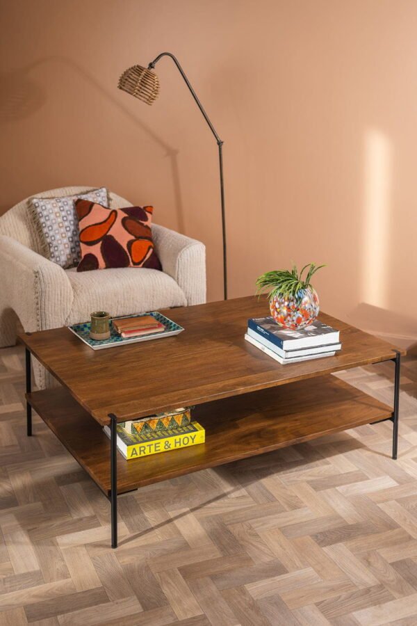 Conrad Acacia Wood Umber Finish Coffee Table