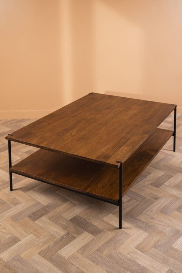 Conrad Acacia Wood Umber Finish Coffee Table - Image 7