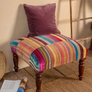 Fandango Striped Velvet Footstool
