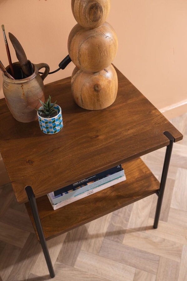 Conrad Acacia Wood Umber Finish Side Table - Image 6