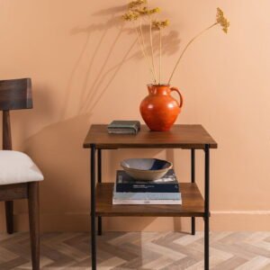 Conrad Acacia Wood Umber Finish Side Table