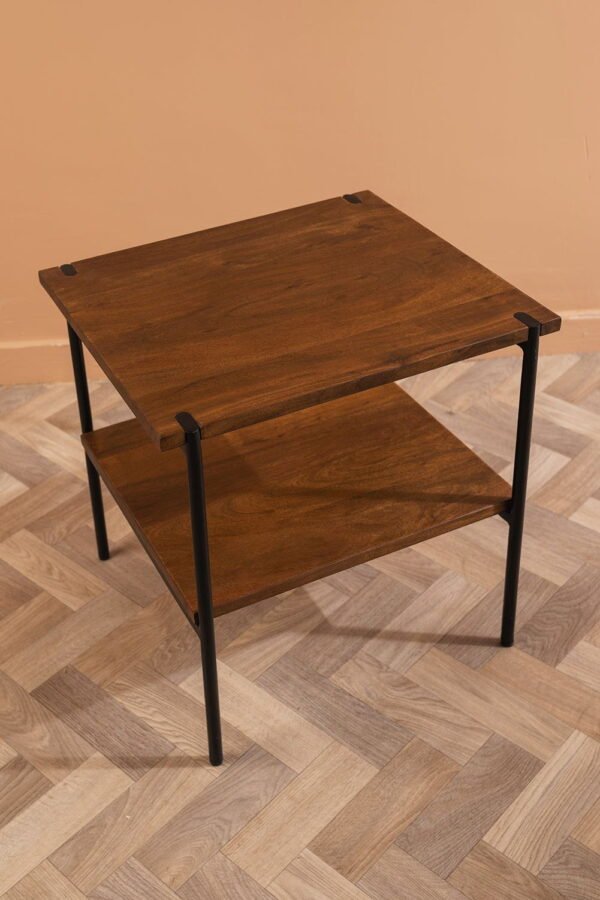Conrad Acacia Wood Umber Finish Side Table - Image 4
