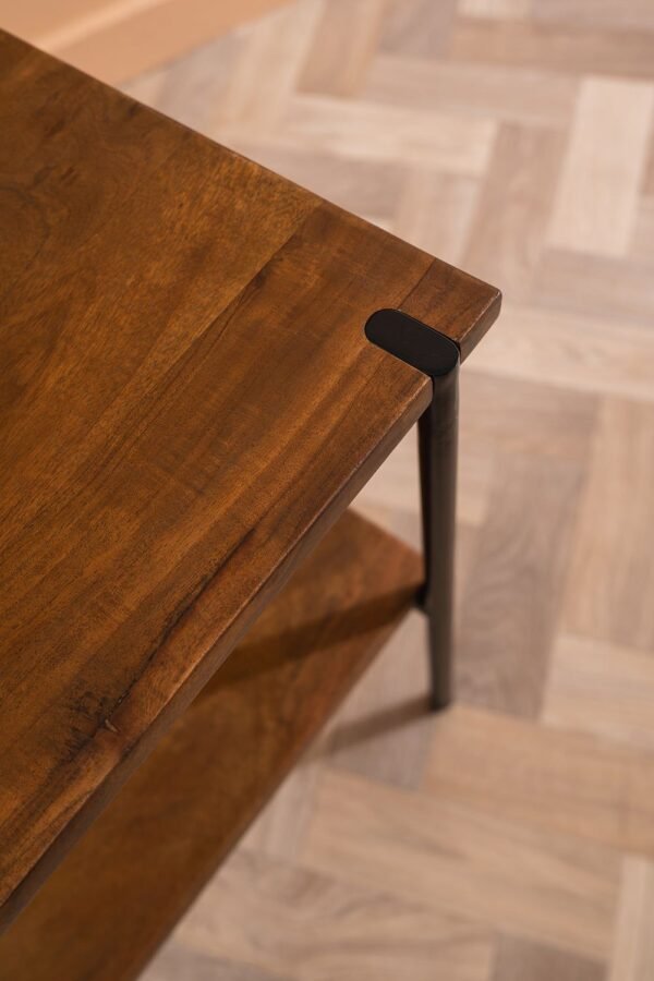 Conrad Acacia Wood Umber Finish Side Table - Image 7