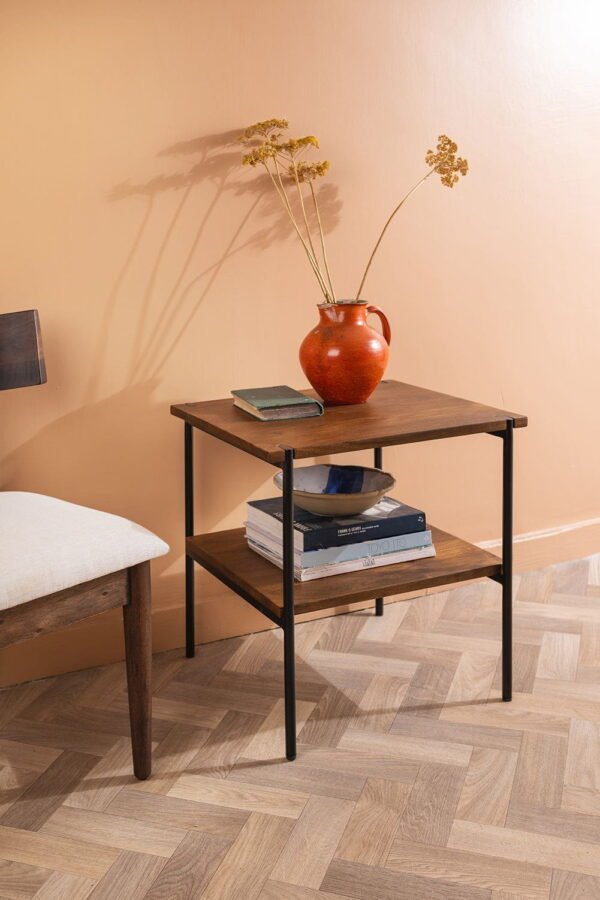 Conrad Acacia Wood Umber Finish Side Table - Image 2