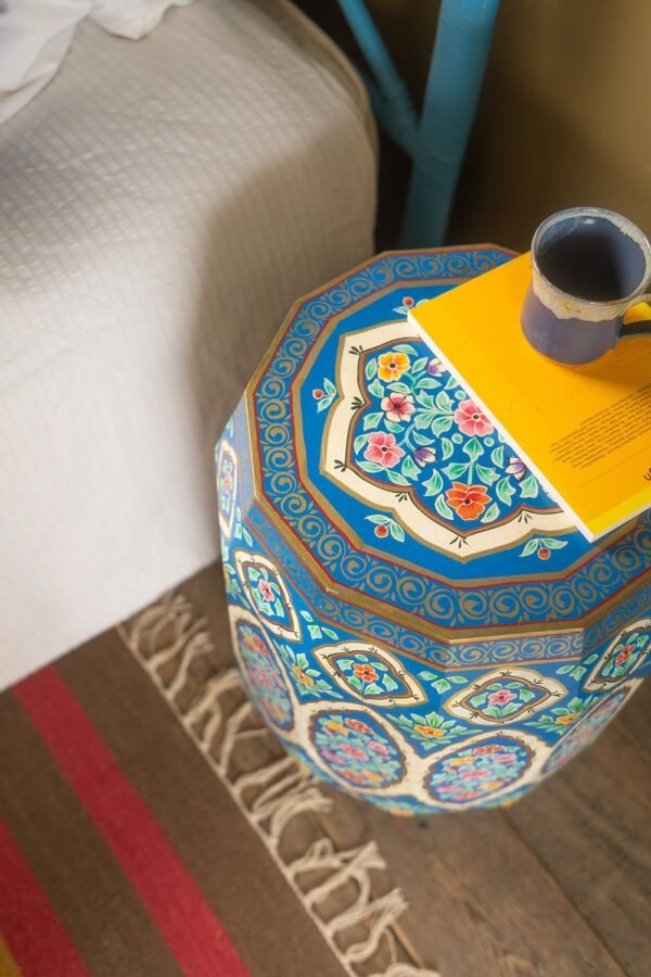Hand Painted Navy Blue Side Table - Image 2