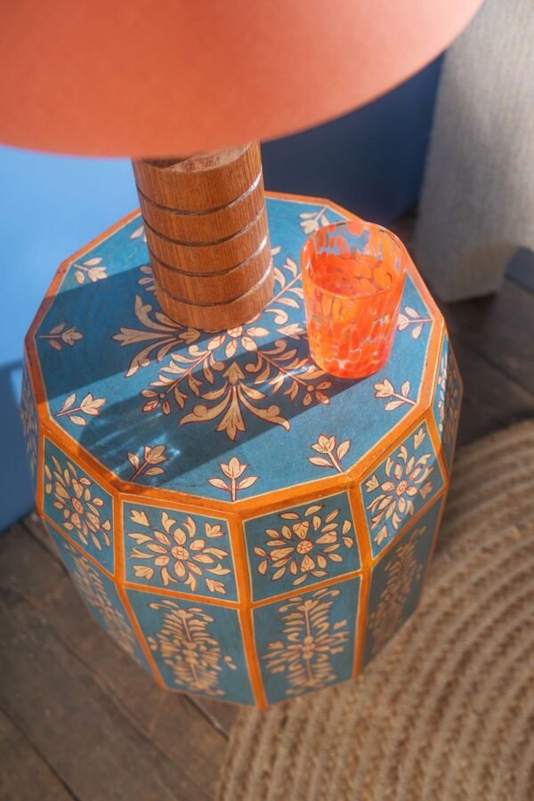Hand Painted Sky Blue Side Table - Image 2
