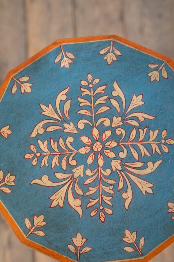Hand Painted Sky Blue Side Table - Image 8