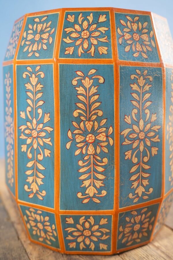 Hand Painted Sky Blue Side Table - Image 3