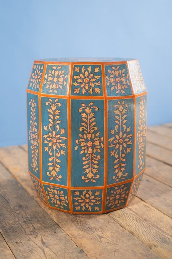 Hand Painted Sky Blue Side Table - Image 7