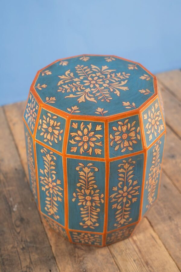 Hand Painted Sky Blue Side Table - Image 5