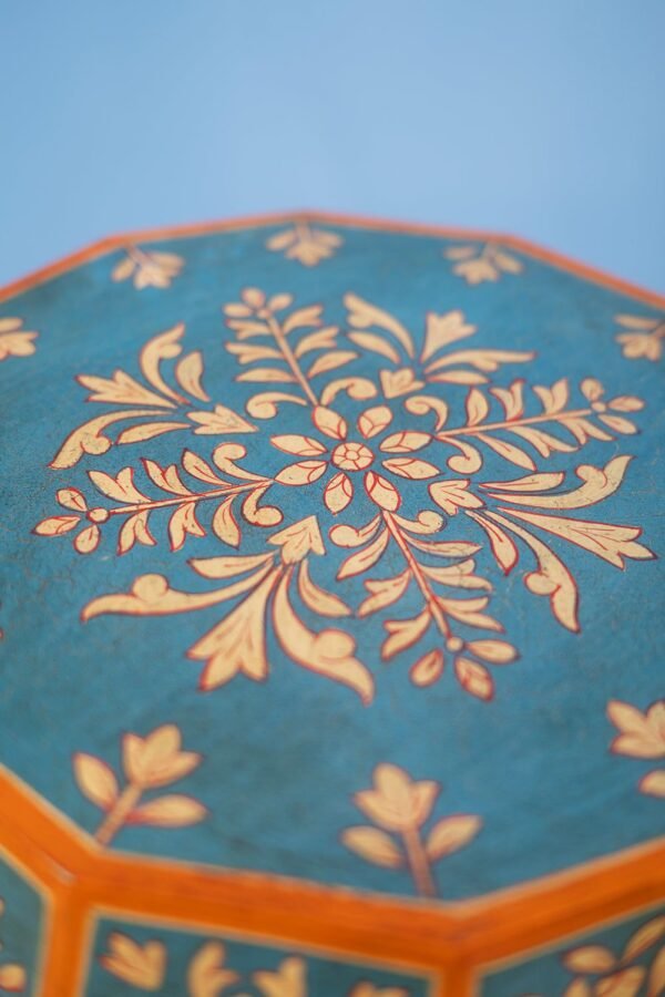 Hand Painted Sky Blue Side Table - Image 6