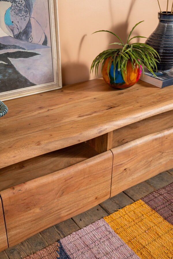 Doran Acacia Wood Natural Finish TV Cabinet - Image 5