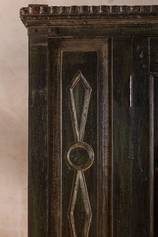 Carved Vintage Wooden Almirah - Image 6
