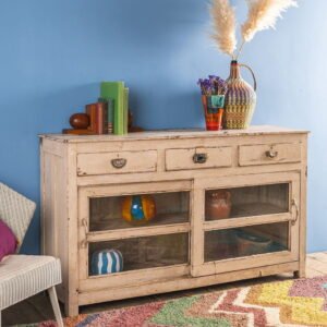 Cream Vintage Cabinet with Drawers