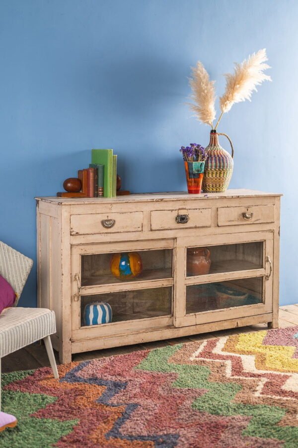 Cream Vintage Cabinet with Drawers