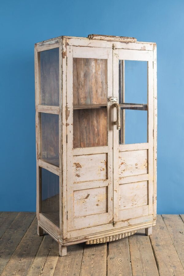 Cream Vintage Glazed Cabinet - Image 8