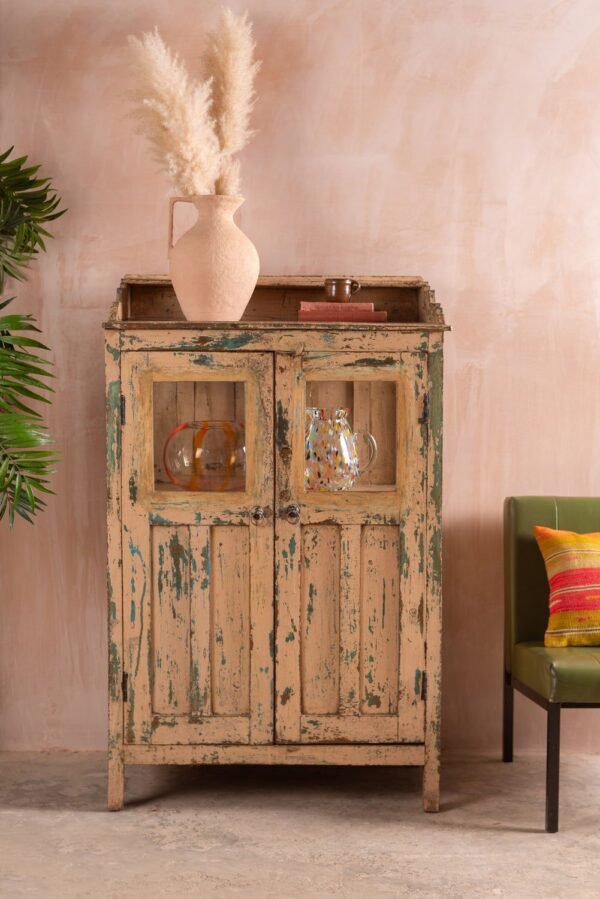 Cream Vintage Glazed Cabinet