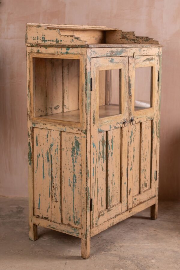 Cream Vintage Glazed Cabinet - Image 5
