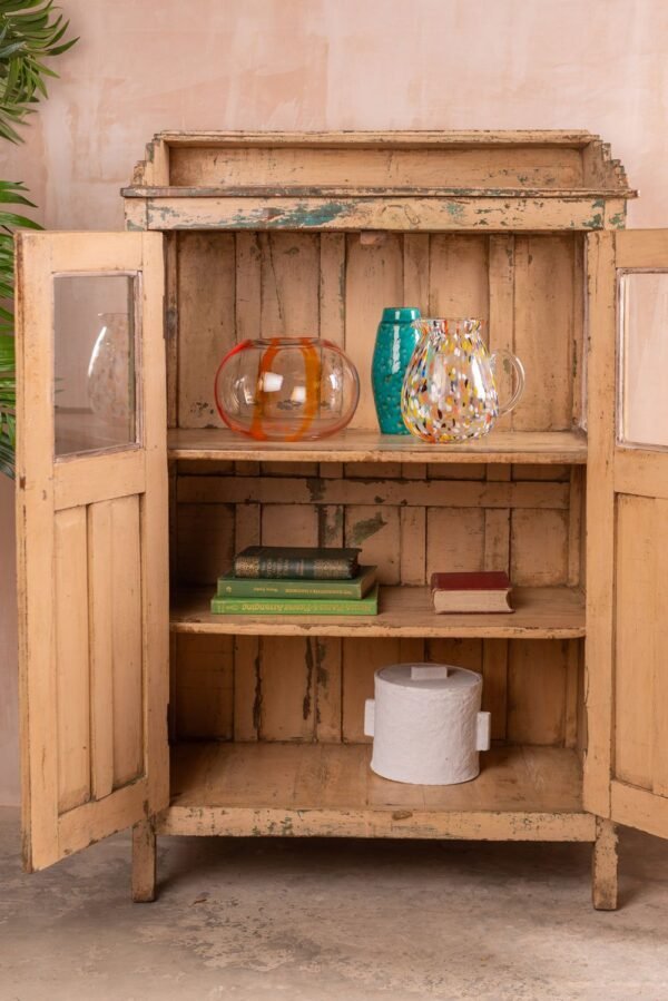 Cream Vintage Glazed Cabinet - Image 2