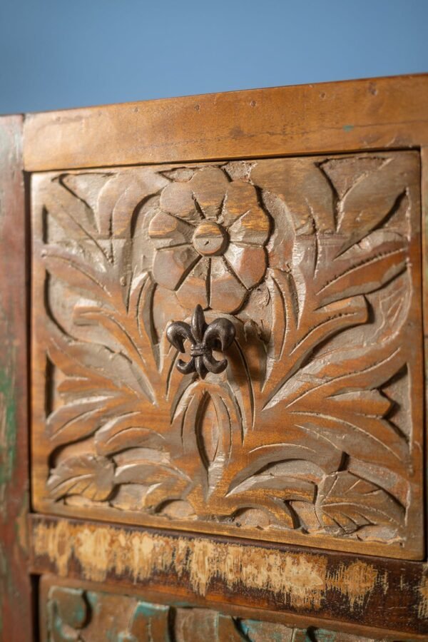 Vintage Carved & Coloured Drawer Unit - Image 3