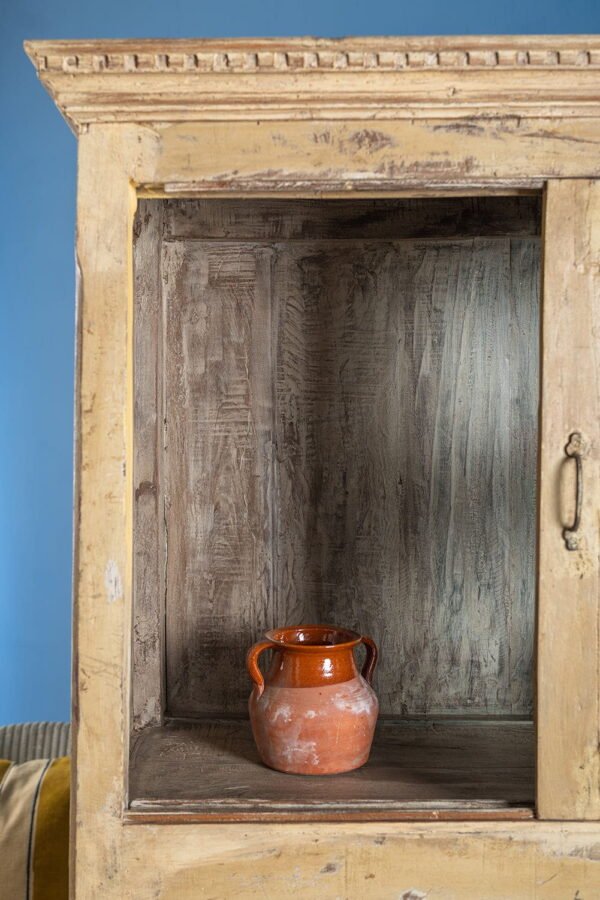 Vintage Cream Glazed Cabinet - Image 6