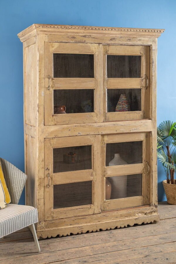 Vintage Cream Glazed Cabinet - Image 2