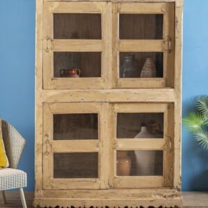 Vintage Cream Glazed Cabinet