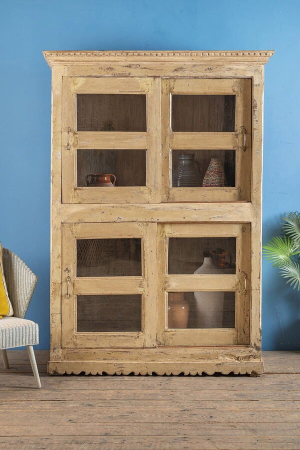 Vintage Cream Glazed Cabinet
